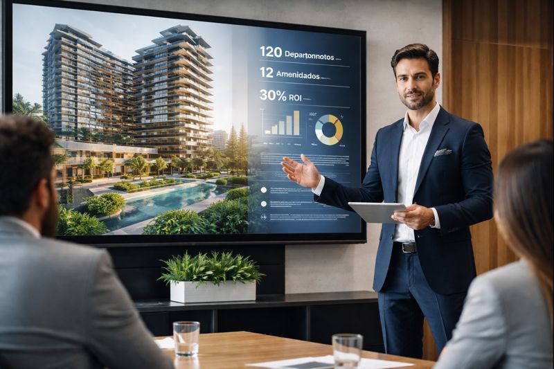 Cómo crear una presentación comercial que venda un desarrollo inmobiliario en menos de 5 minutos